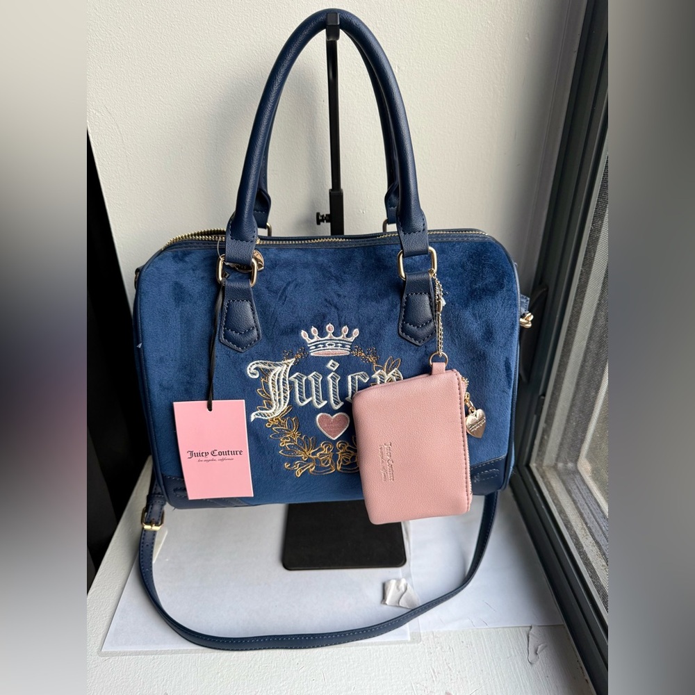 SOLD 💙Juicy Couture Navy Satchel with Pink Details